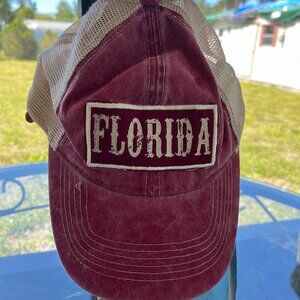 FLORIDA Red Salt Creek Apparel Hat Baseball Cap Canvas Mesh Snapback